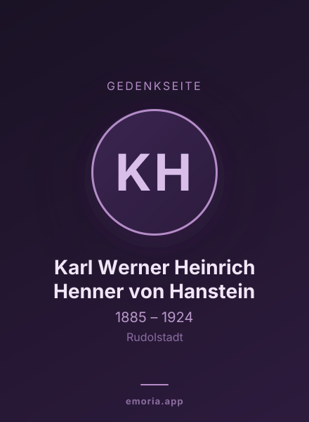 Gedenkportrait von Karl Werner Heinrich Henner von Hanstein