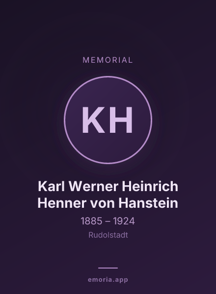 Memorial portrait of Karl Werner Heinrich Henner von Hanstein