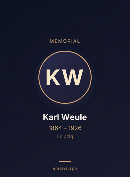 Memorial portrait of Karl Weule