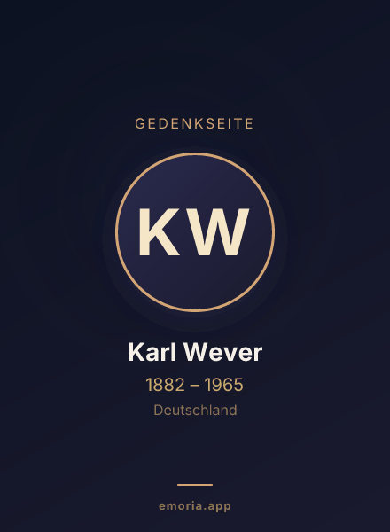 Gedenkportrait von Karl Wever