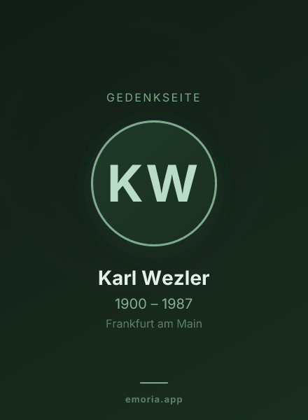 Gedenkportrait von Karl Wezler