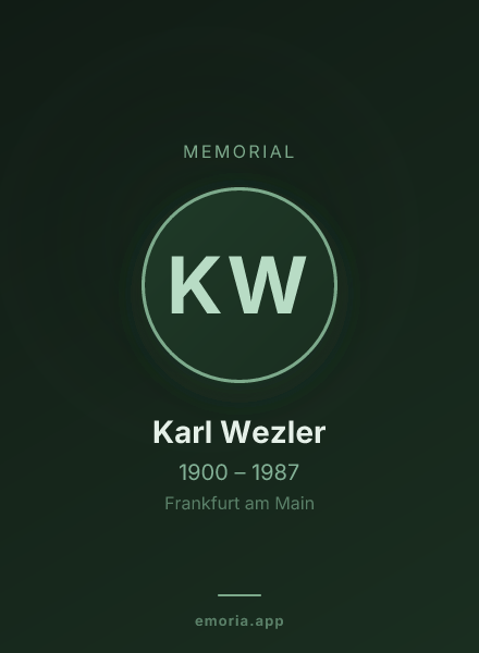 Memorial portrait of Karl Wezler