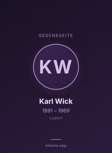 Gedenkportrait von Karl Wick