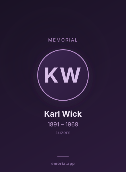 Memorial portrait of Karl Wick