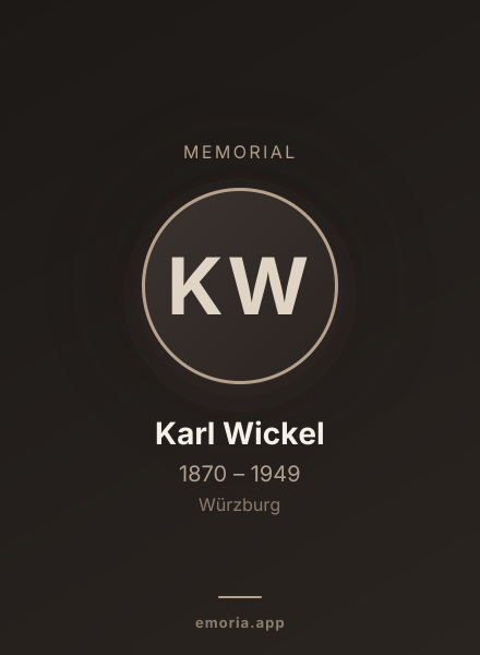 Memorial portrait of Karl Wickel