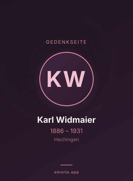 Gedenkportrait von Karl Widmaier