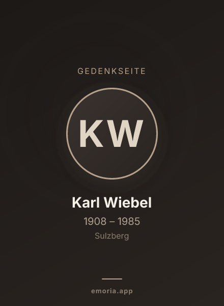 Gedenkportrait von Karl Wiebel