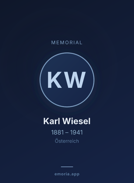 Memorial portrait of Karl Wiesel
