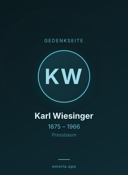 Gedenkportrait von Karl Wiesinger