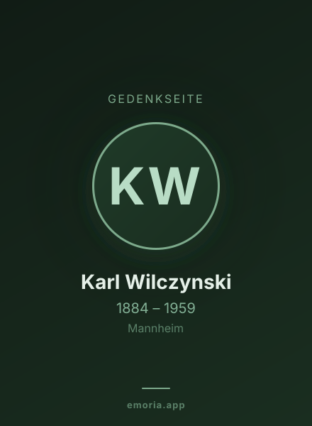 Gedenkportrait von Karl Wilczynski
