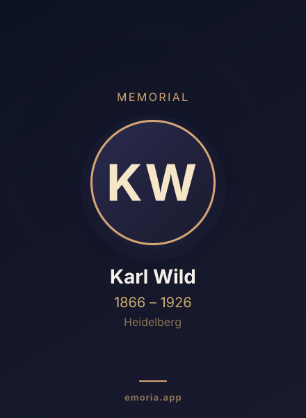 Memorial portrait of Karl Wild