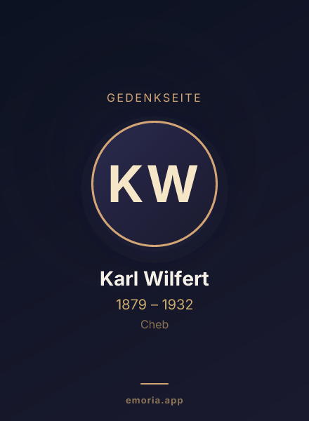 Gedenkportrait von Karl Wilfert