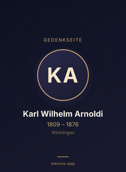Gedenkportrait von Karl Wilhelm Arnoldi