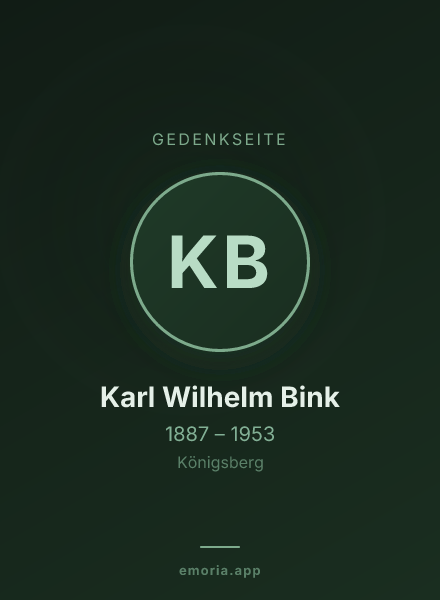 Gedenkportrait von Karl Wilhelm Bink