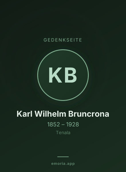 Gedenkportrait von Karl Wilhelm Bruncrona