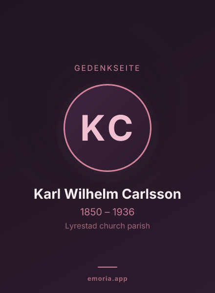 Gedenkportrait von Karl Wilhelm Carlsson