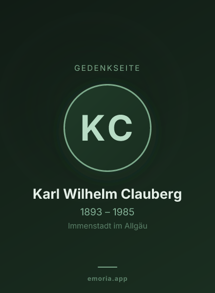 Gedenkportrait von Karl Wilhelm Clauberg