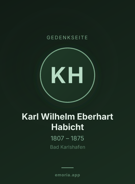 Gedenkportrait von Karl Wilhelm Eberhart Habicht