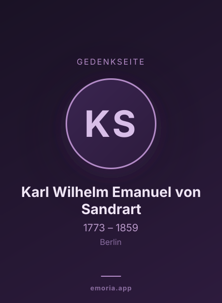 Gedenkportrait von Karl Wilhelm Emanuel von Sandrart