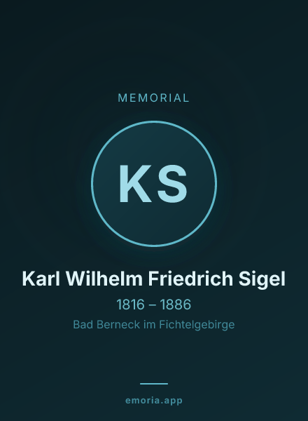 Memorial portrait of Karl Wilhelm Friedrich Sigel