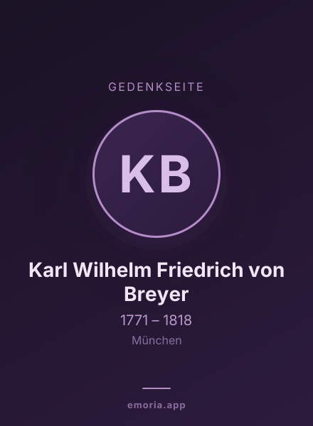 Gedenkportrait von Karl Wilhelm Friedrich von Breyer