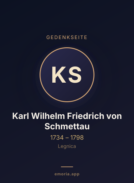 Gedenkportrait von Karl Wilhelm Friedrich von Schmettau