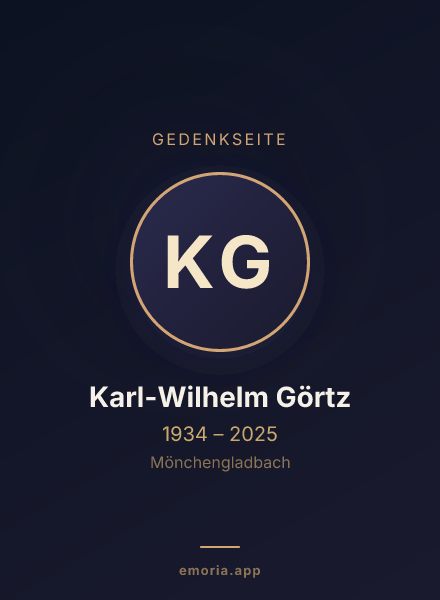 Gedenkportrait von Karl-Wilhelm Görtz