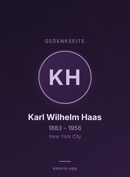 Gedenkportrait von Karl Wilhelm Haas