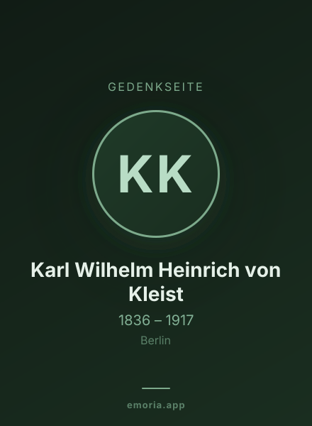 Gedenkportrait von Karl Wilhelm Heinrich von Kleist
