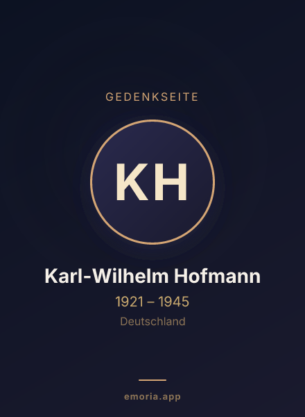 Gedenkportrait von Karl-Wilhelm Hofmann
