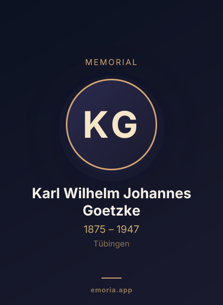 Memorial portrait of Karl Wilhelm Johannes Goetzke