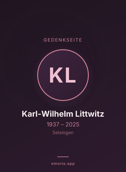 Gedenkportrait von Karl-Wilhelm Littwitz