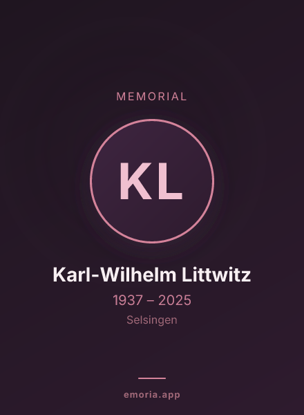 Memorial portrait of Karl-Wilhelm Littwitz
