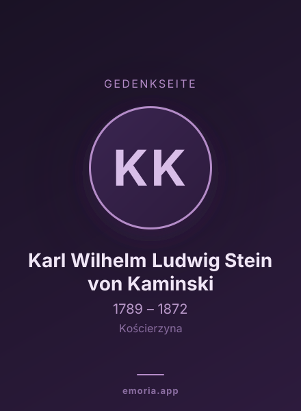 Gedenkportrait von Karl Wilhelm Ludwig Stein von Kaminski