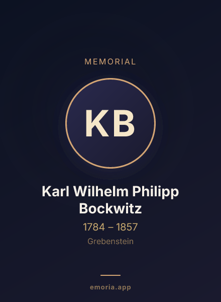 Memorial portrait of Karl Wilhelm Philipp Bockwitz