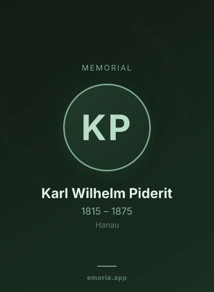 Memorial portrait of Karl Wilhelm Piderit