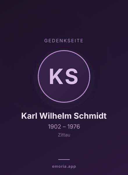 Gedenkportrait von Karl Wilhelm Schmidt