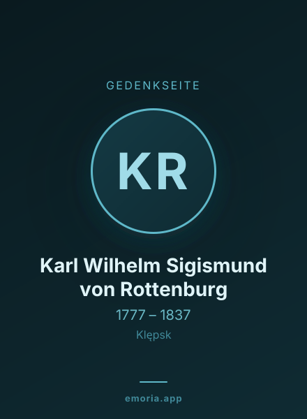 Gedenkportrait von Karl Wilhelm Sigismund von Rottenburg