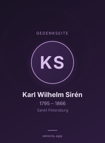 Gedenkportrait von Karl Wilhelm Sirén