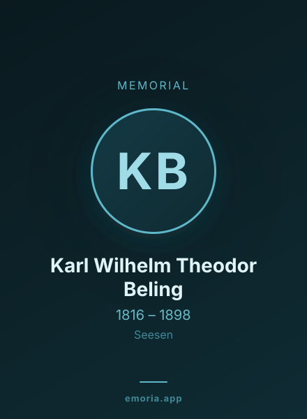 Memorial portrait of Karl Wilhelm Theodor Beling