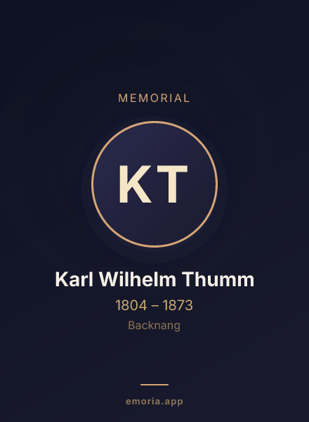 Memorial portrait of Karl Wilhelm Thumm