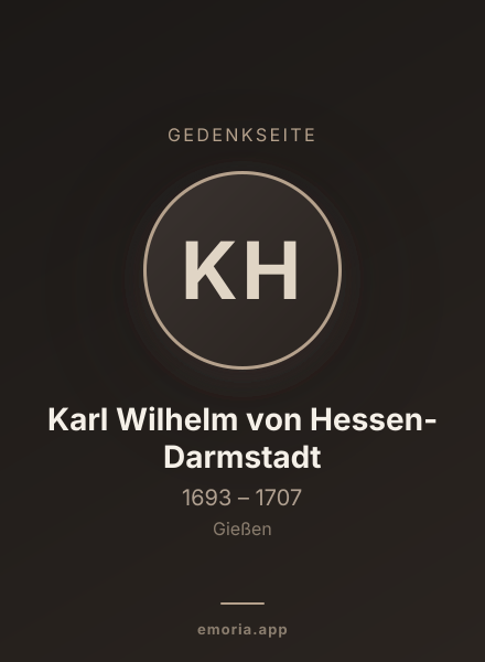 Gedenkportrait von Karl Wilhelm von Hessen-Darmstadt