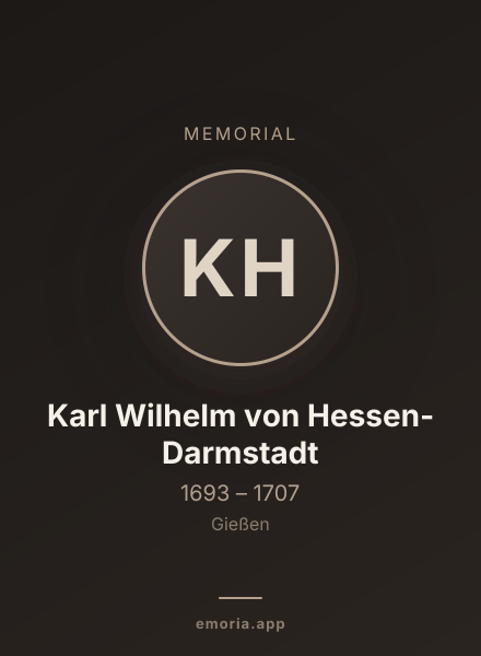 Memorial portrait of Karl Wilhelm von Hessen-Darmstadt