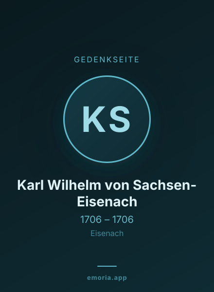 Gedenkportrait von Karl Wilhelm von Sachsen-Eisenach
