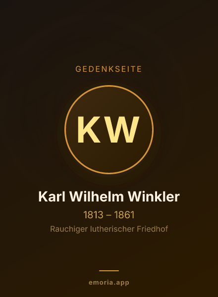 Gedenkportrait von Karl Wilhelm Winkler