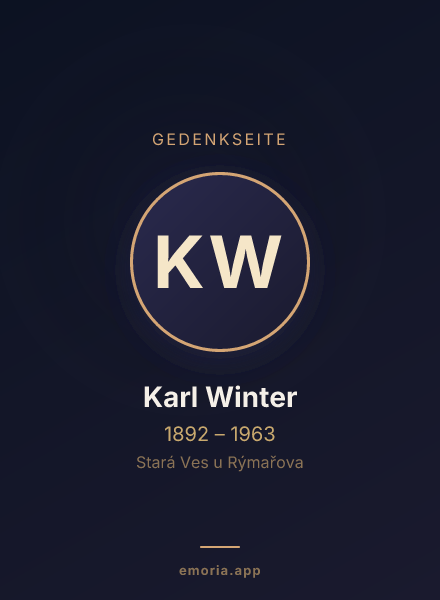 Gedenkportrait von Karl Winter