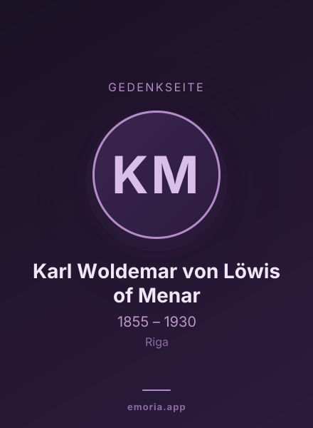 Gedenkportrait von Karl Woldemar von Löwis of Menar