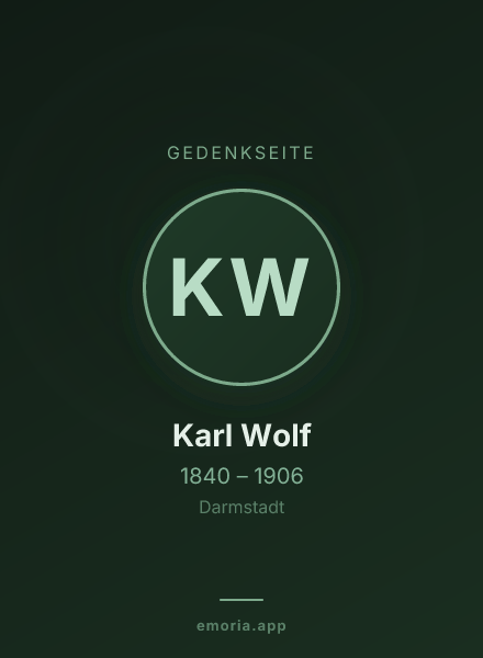 Gedenkportrait von Karl Wolf