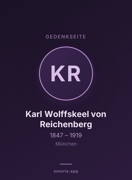Gedenkportrait von Karl Wolffskeel von Reichenberg