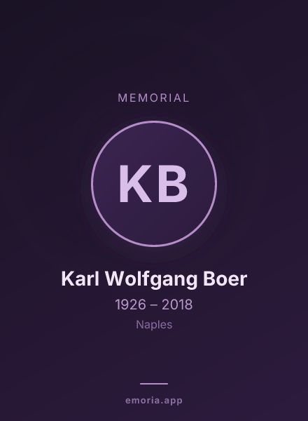 Memorial portrait of Karl Wolfgang Boer